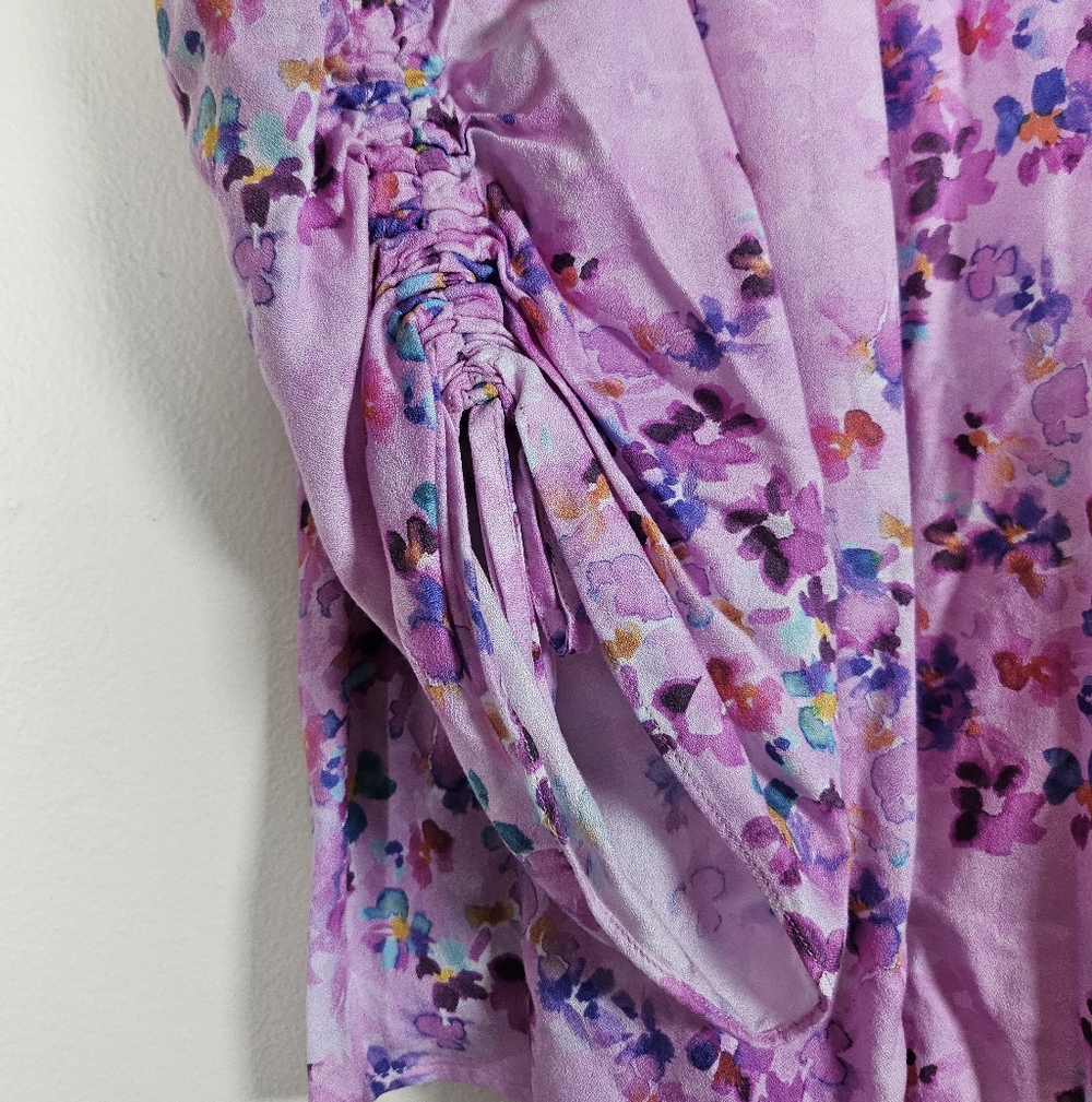 Soft Surroundings Brialla Lilac Purple Floral Watercolor Print Top Romantic XL - Picture 7 of 9